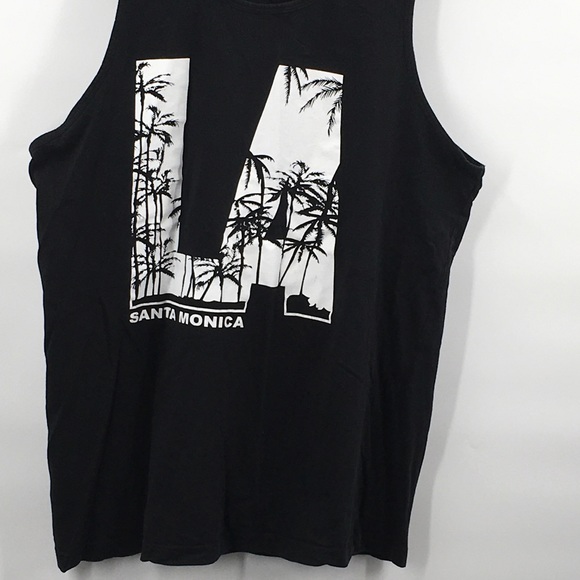 LA Santa Monica Black Gym Yoga Tank Top L - Picture 2 of 5